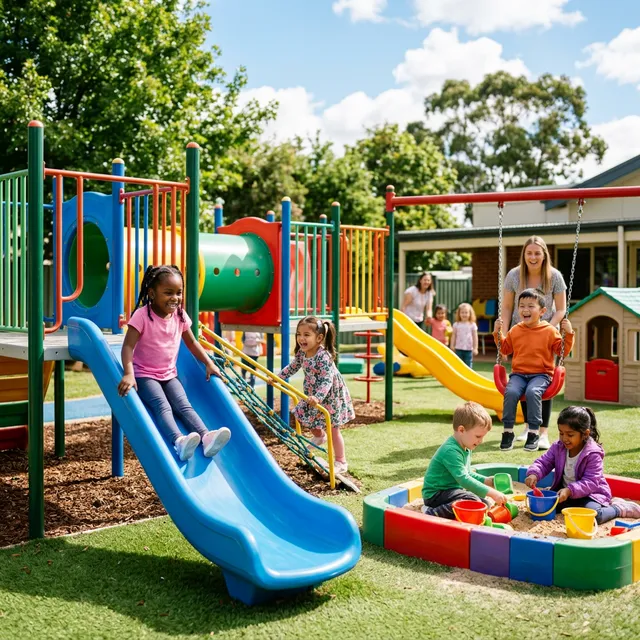 Children playing on outdoor playground