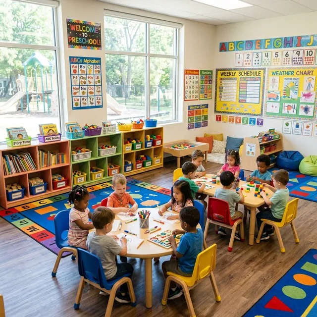 Children in Playgroup program at Bubbles Playschool