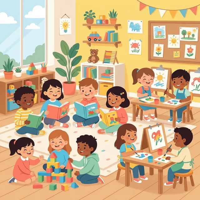 Children in PP1 program at Bubbles Playschool